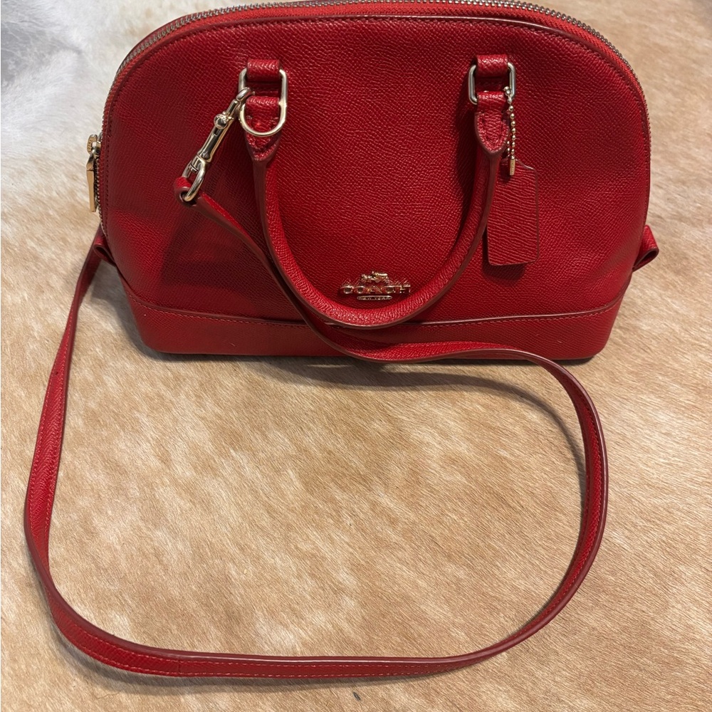 Coach Red Crossbody Bag with Dome Shape